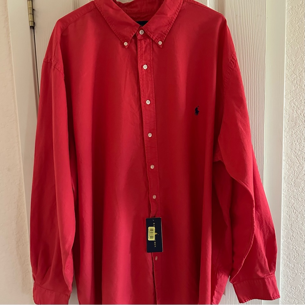 Ralph Lauren Vibrant Red Button Down Shirt